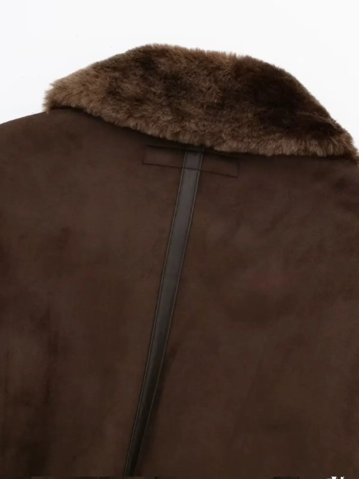Faux Fur Collar Zip-Up Coat - Image 4