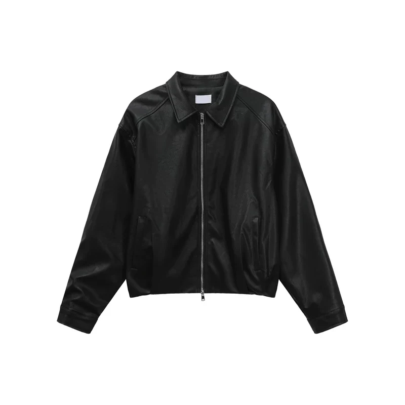 Faux Leather Zip-Up Motorcycle Jacket - Image 10