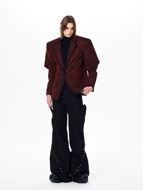 Faux Suede Oversized Suit Jacket - Image 4