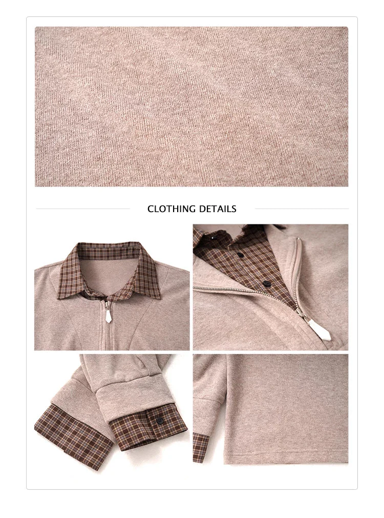 Faux Two Piece Half Zip Sweatshirt - Image 9
