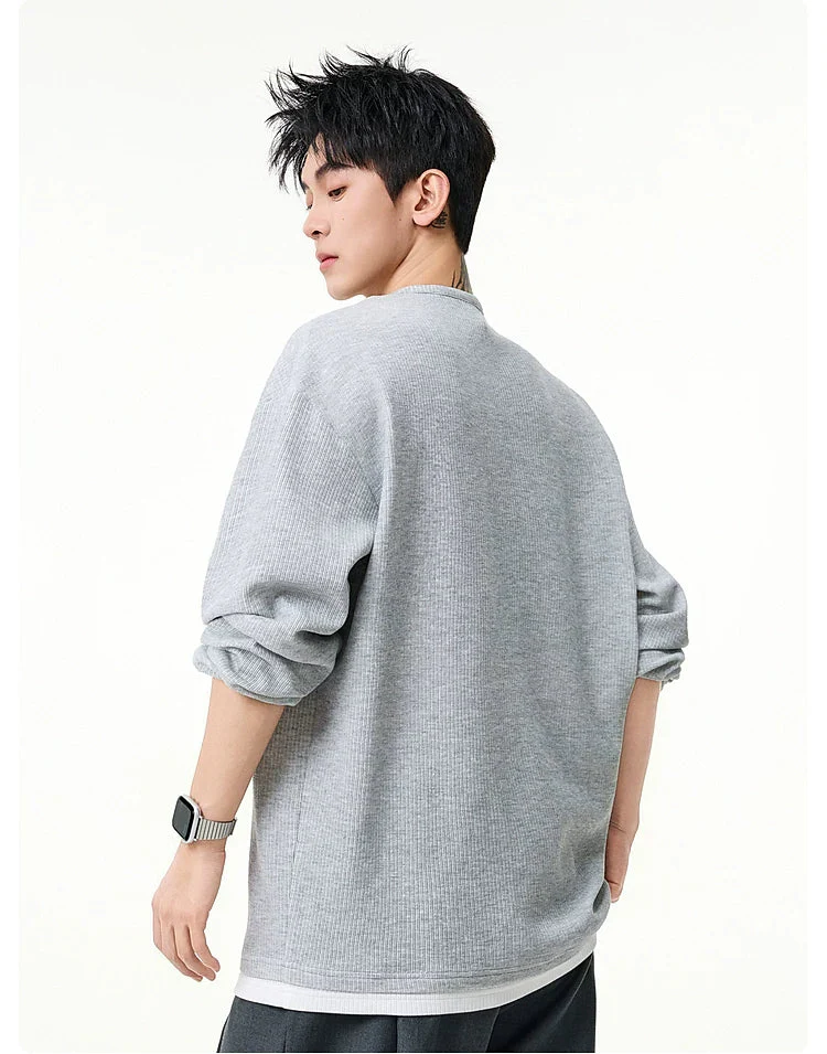Faux Two-Piece Henley Long-Sleeve Pullover - Image 5