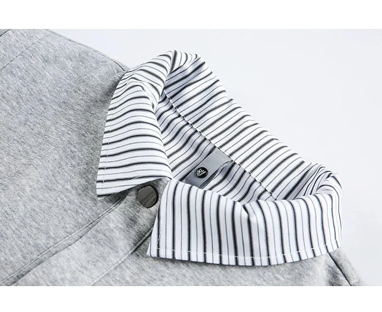 Faux Two-Piece Striped Layered Jacket - Image 4