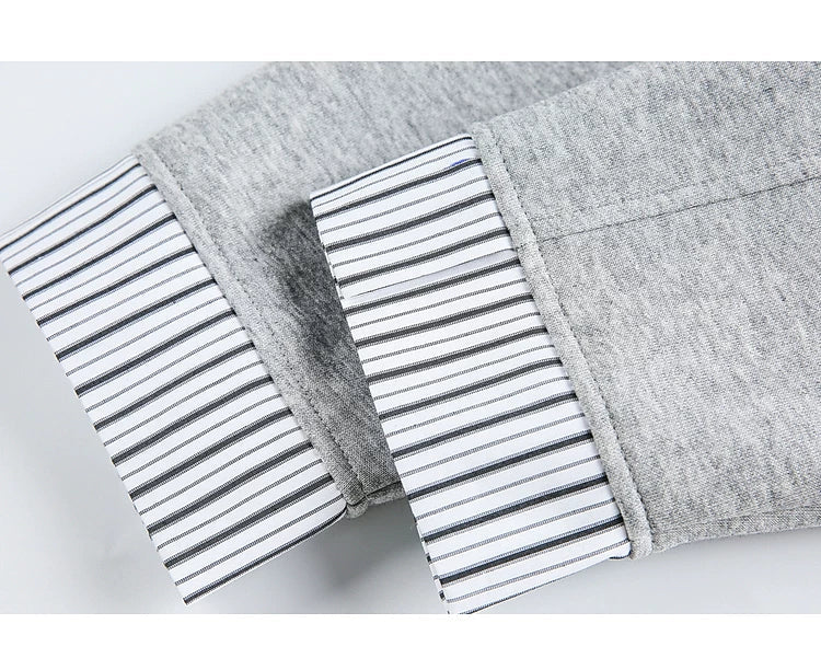 Faux Two-Piece Striped Layered Jacket - Image 5