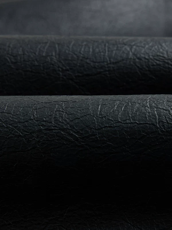 Layered Textured Panels Flared Leather Pants - Image 5