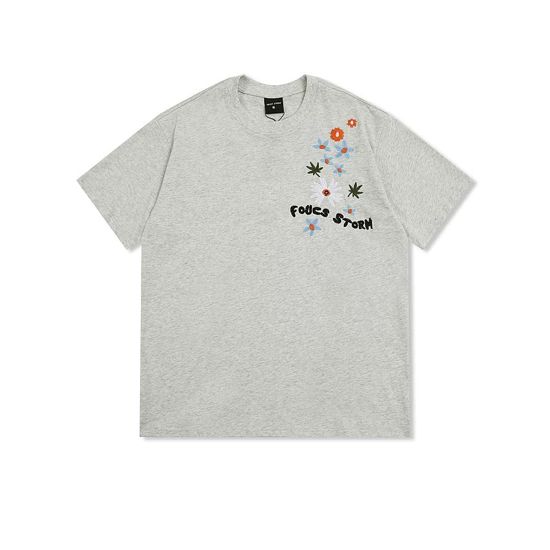 Floral Letter Embroidered Short-Sleeve T-Shirt - Image 2