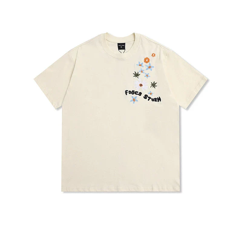 Floral Letter Embroidered Short-Sleeve T-Shirt - Image 4