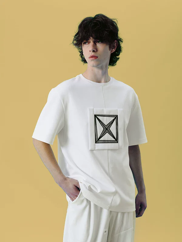 Geometric Patchwork Short Sleeve Shirt