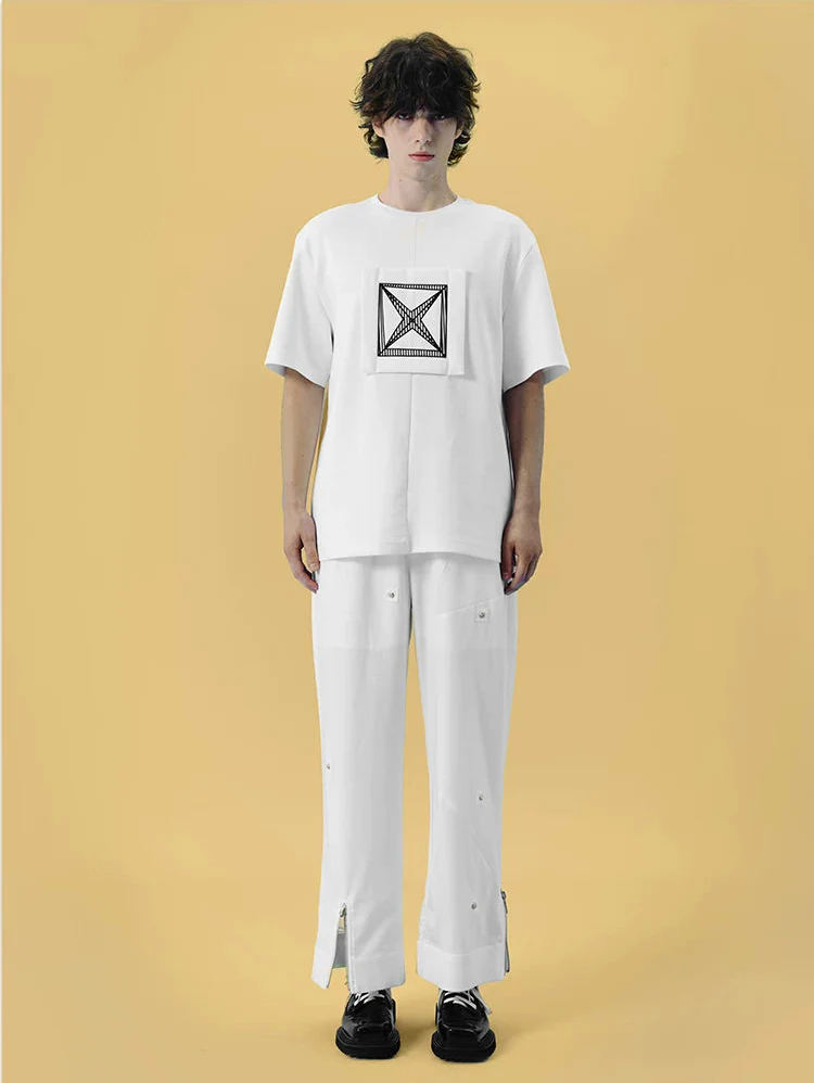 Geometric Patchwork Short Sleeve Shirt - Image 6