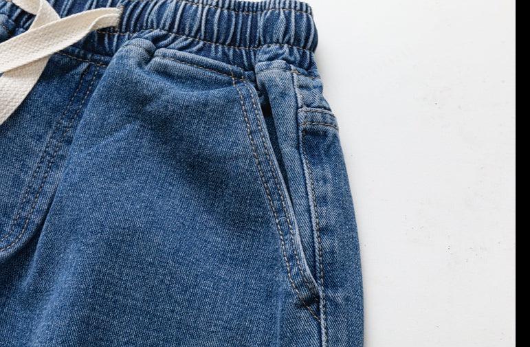 Gradient Elastic Waist Drawstring Jeans - Image 10