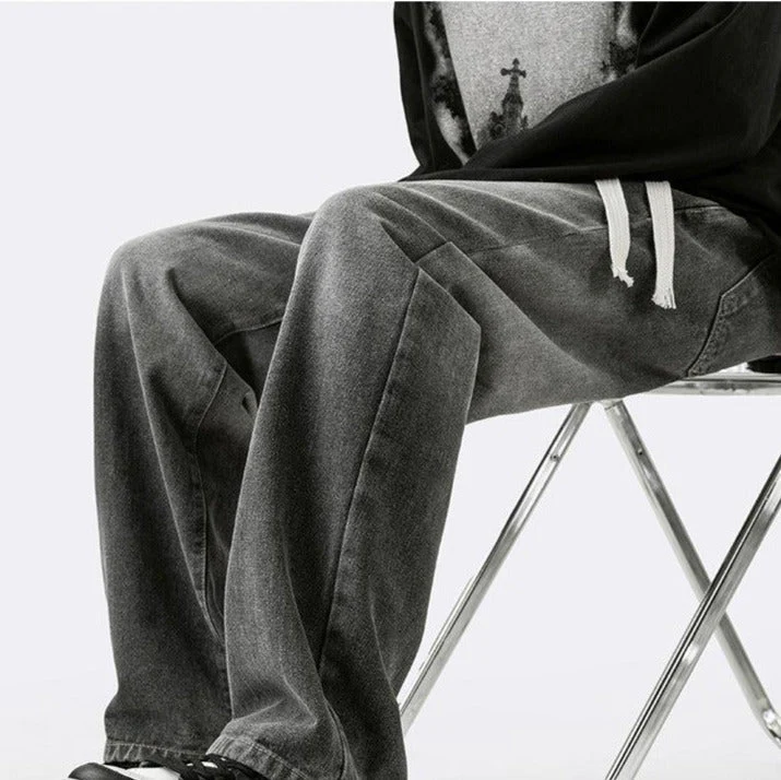 Gradient Elastic Waist Drawstring Jeans - Image 3