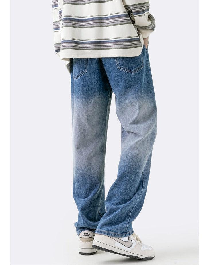 Gradient Elastic Waist Drawstring Jeans - Image 7