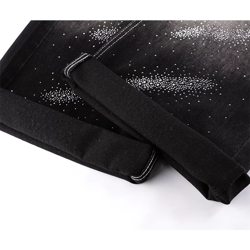 Gradient Rhinestone Denim Pants - Image 5