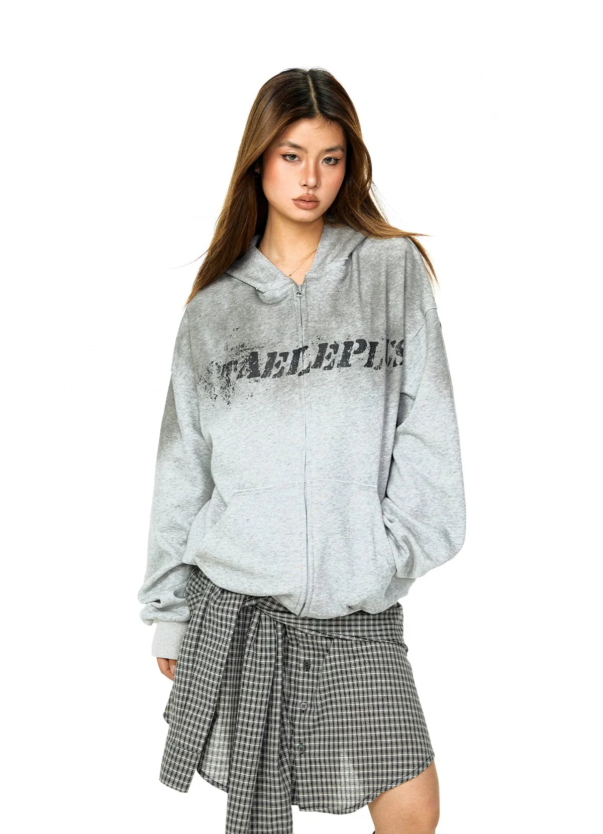 Graffiti Print Zip Up Hoodie Jacket - Image 2