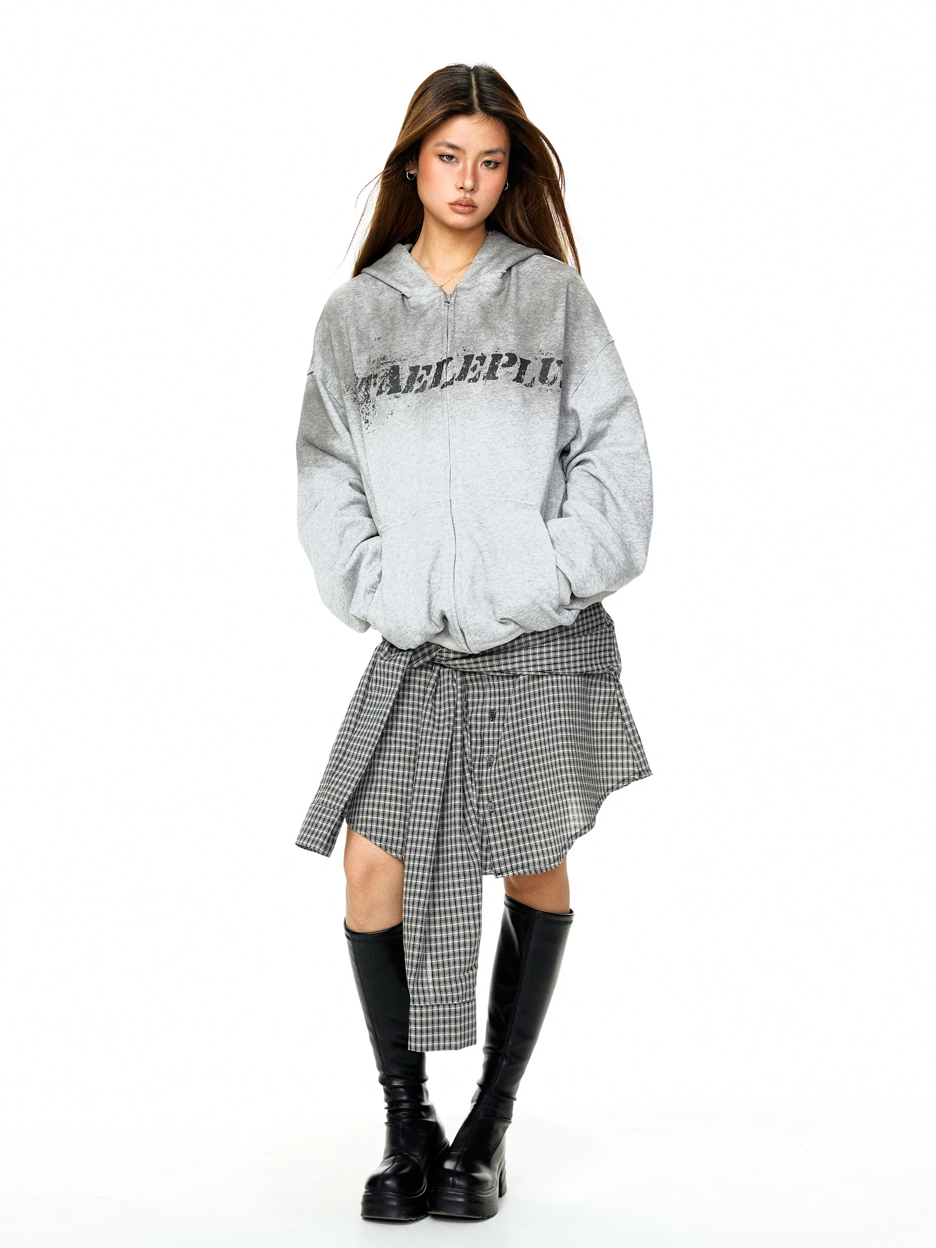 Graffiti Print Zip Up Hoodie Jacket - Image 6