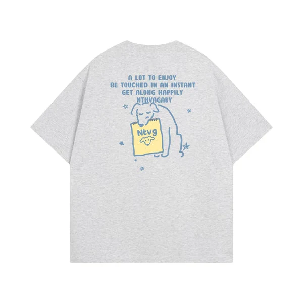 Graphic Cat Print Loose Fit T-Shirt
