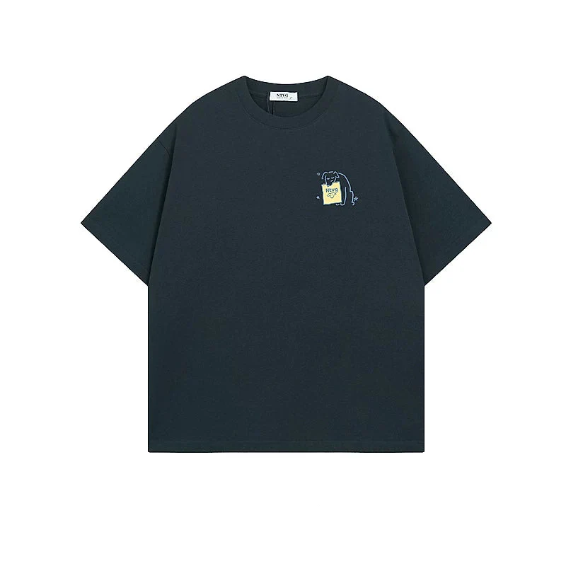 Graphic Cat Print Loose Fit T-Shirt - Image 4