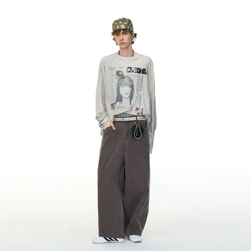 Graphic Distressed Long-Sleeve T-Shirt - Image 6