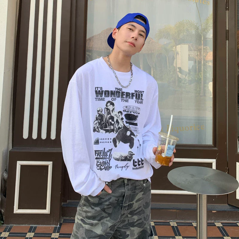 Graphic Long Sleeve Streetwear T-Shirt