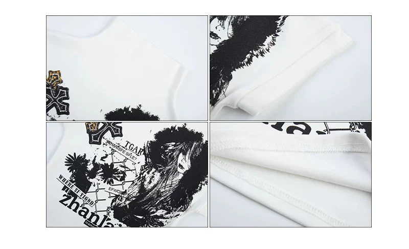 Graphic Mock Neck Crop T-Shirt - Image 10
