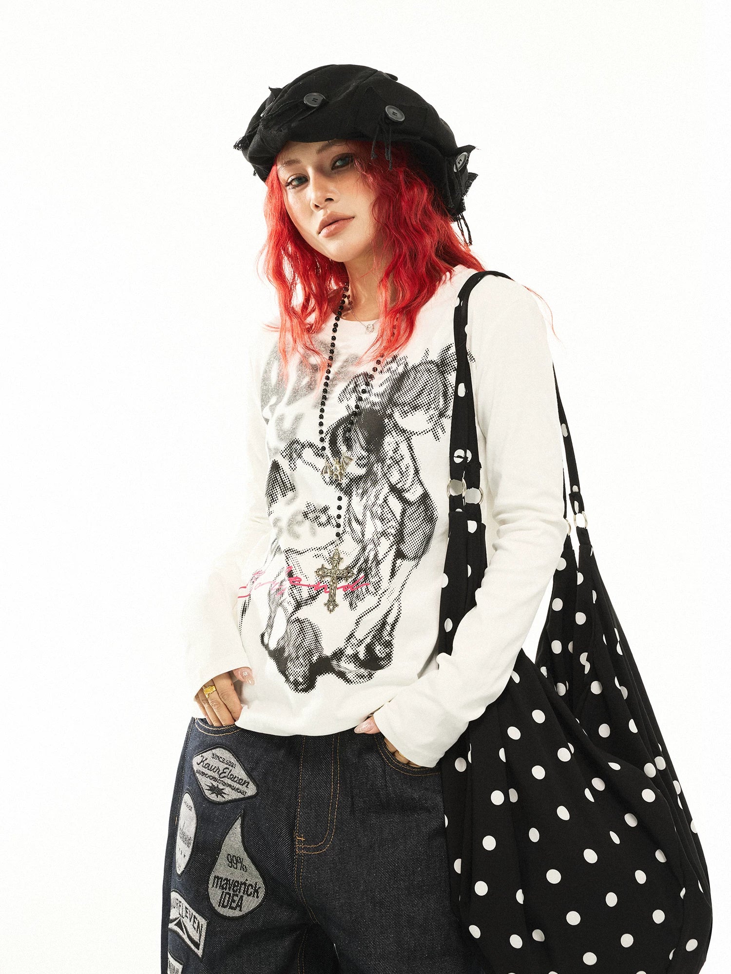 Graphic Print Long-Sleeve Top - Image 3