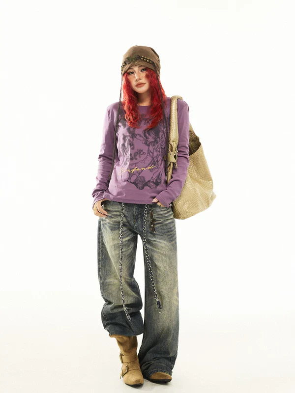 Graphic Print Long-Sleeve Top - Image 8