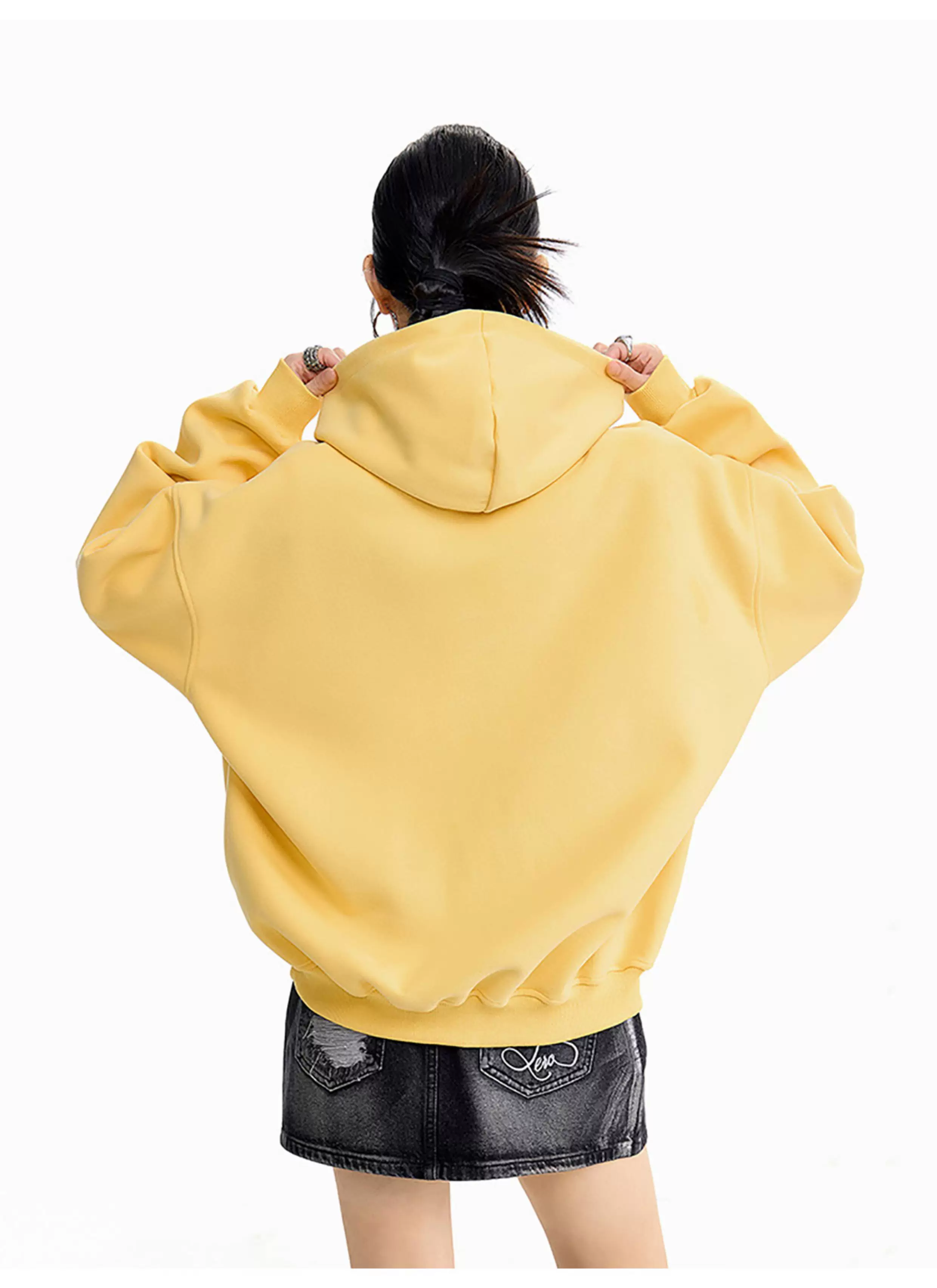 Graphic Print Oversized Hooded Sweatshirt - Image 7