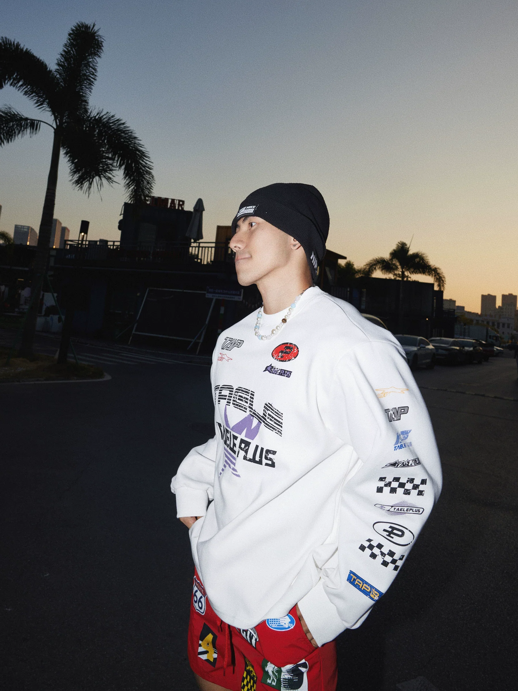 Graphic Racing Print Crewneck Pullover - Image 3