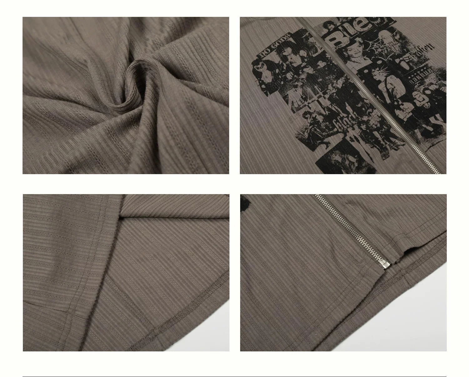 Graphic Zip Front Long Sleeve Pullover - Image 10