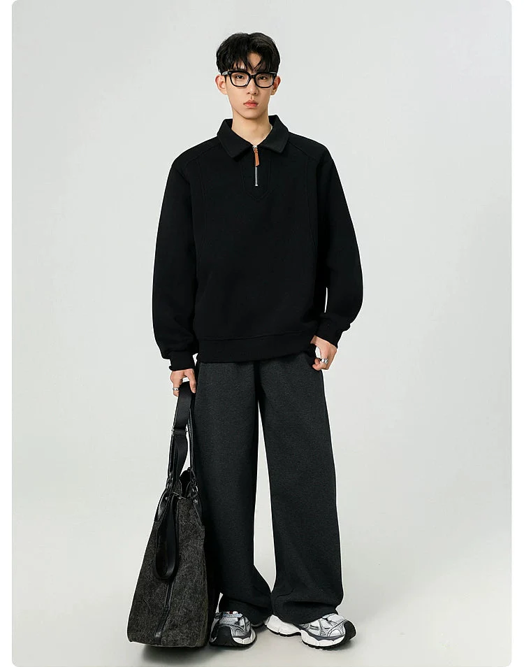 Half-Zip Polo Collar Sweatshirt - Image 10