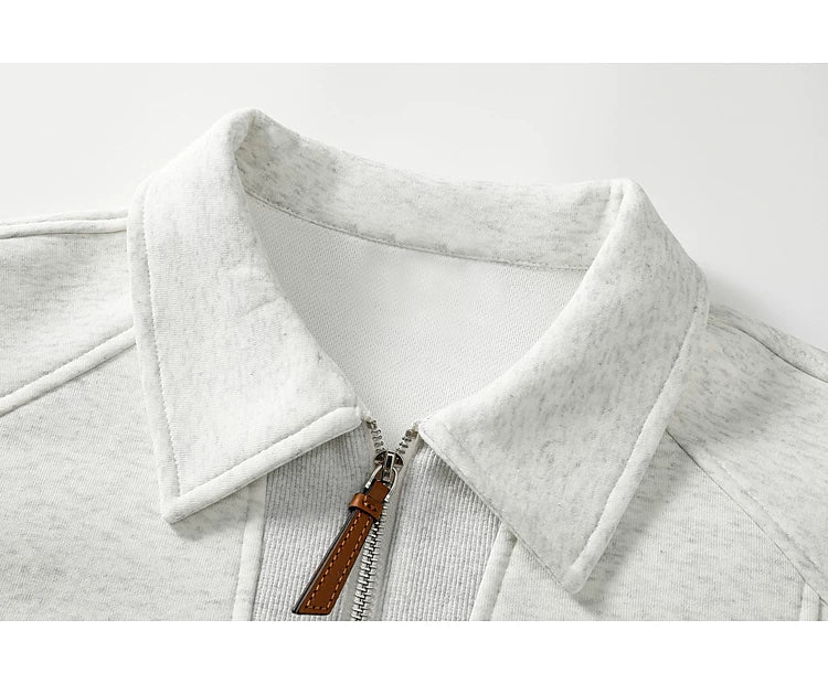Half-Zip Polo Collar Sweatshirt - Image 12