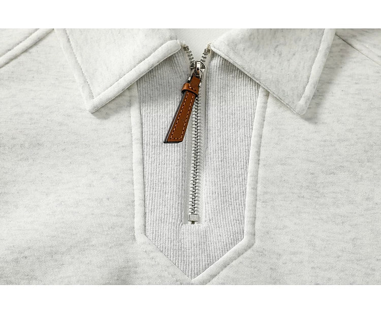 Half-Zip Polo Collar Sweatshirt - Image 14