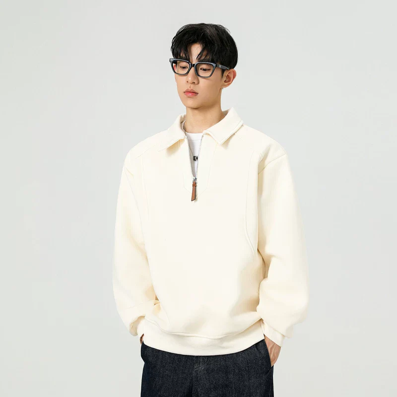 Half-Zip Polo Collar Sweatshirt - Image 5