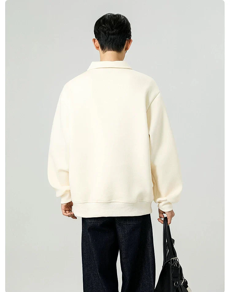 Half-Zip Polo Collar Sweatshirt - Image 7