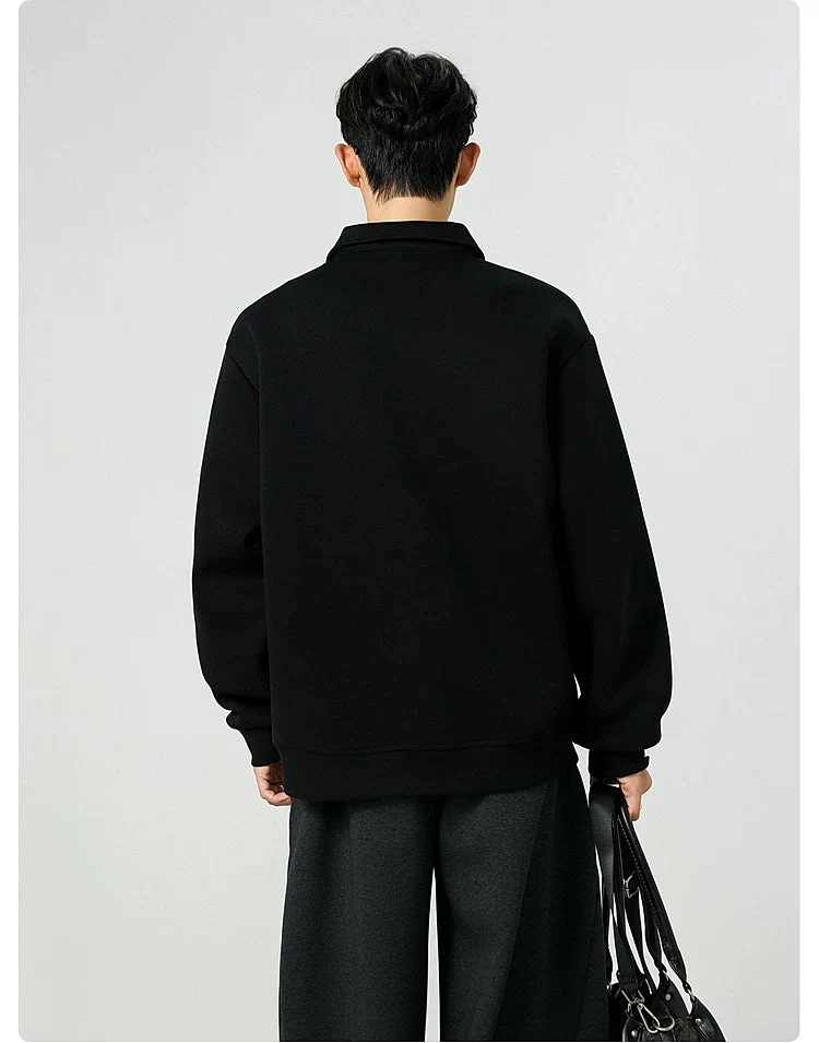 Half-Zip Polo Collar Sweatshirt - Image 8