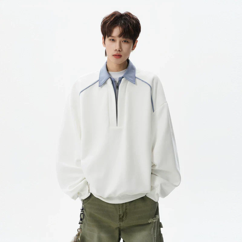 Half-Zip Polo Neck Sweatshirt - Image 4