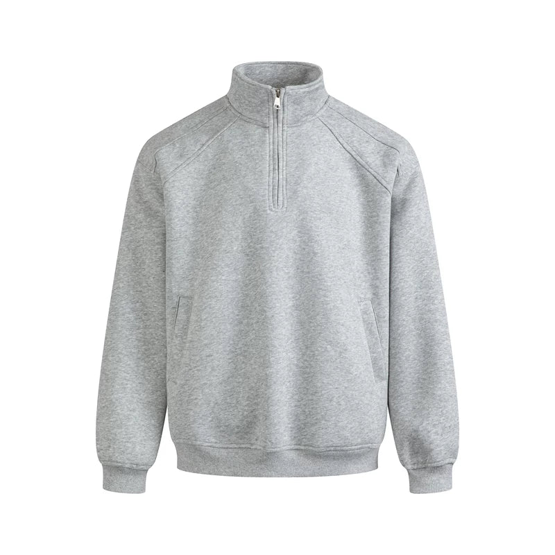 Half-Zip Stand Collar Oversized Sweatshirt - Image 14
