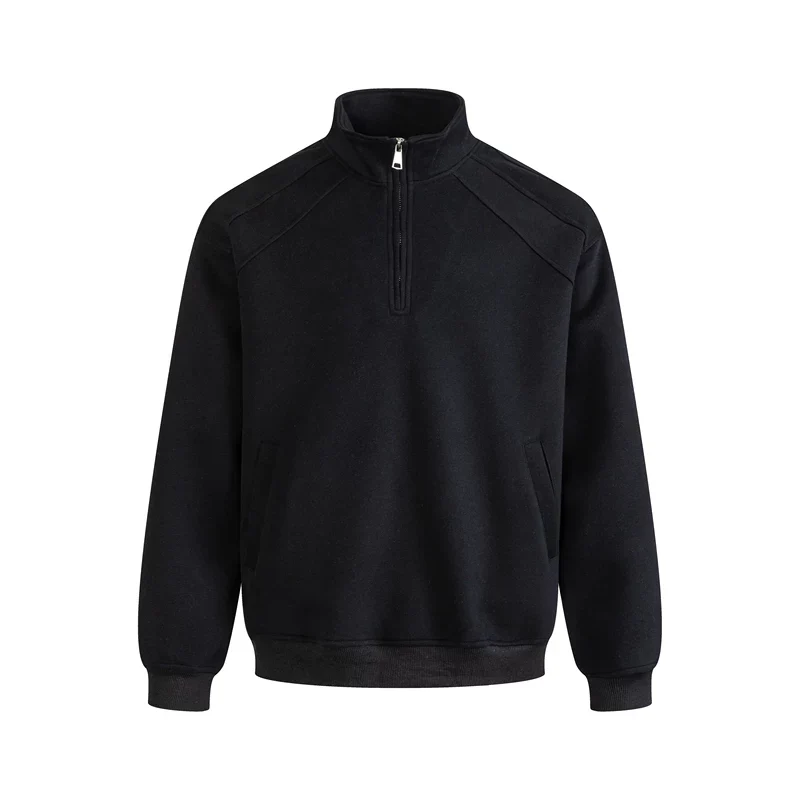 Half-Zip Stand Collar Oversized Sweatshirt - Image 15