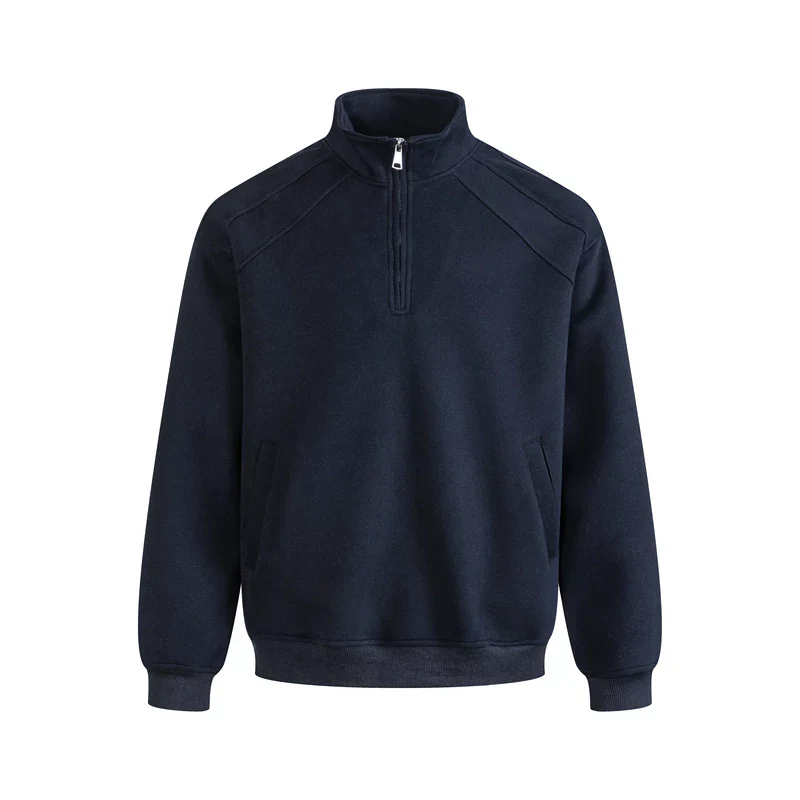 Half-Zip Stand Collar Oversized Sweatshirt - Image 17