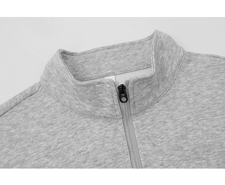 Half-Zip Stand Collar Sweatshirt - Image 6