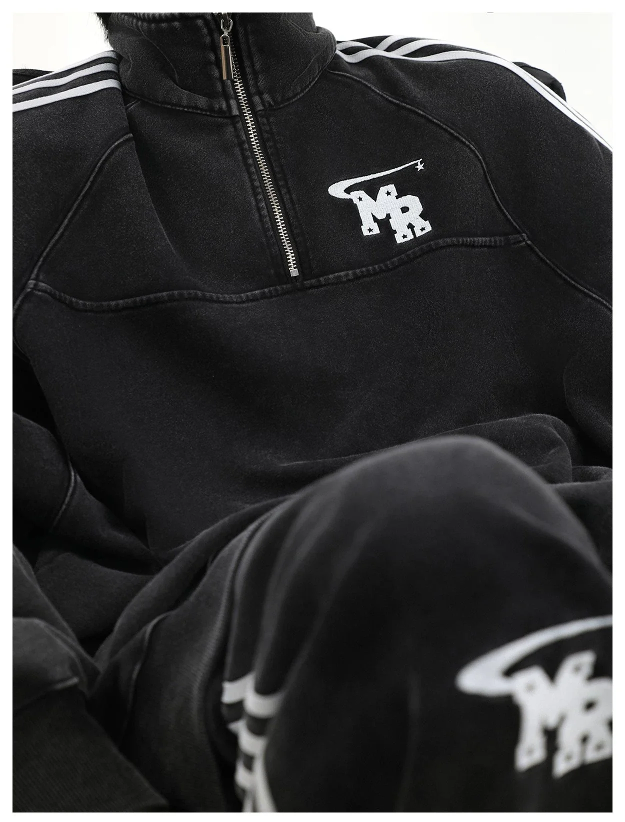 Half Zip Stand Collar Sweatshirt - Image 10