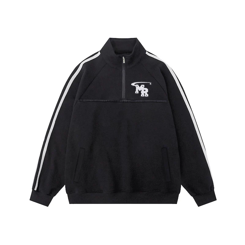 Half Zip Stand Collar Sweatshirt - Image 11