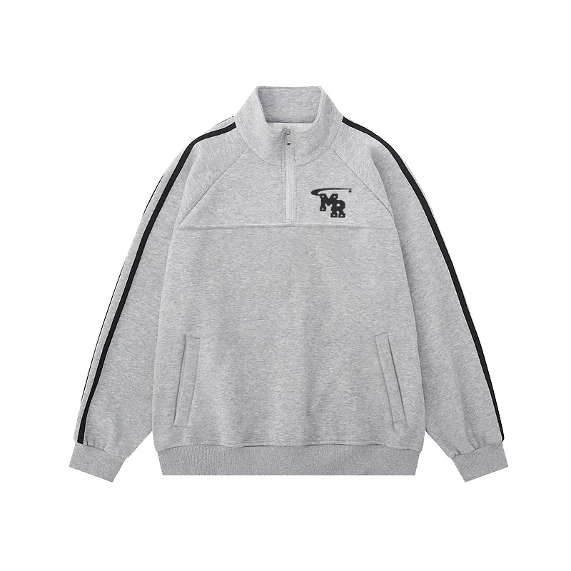 Half Zip Stand Collar Sweatshirt - Image 12