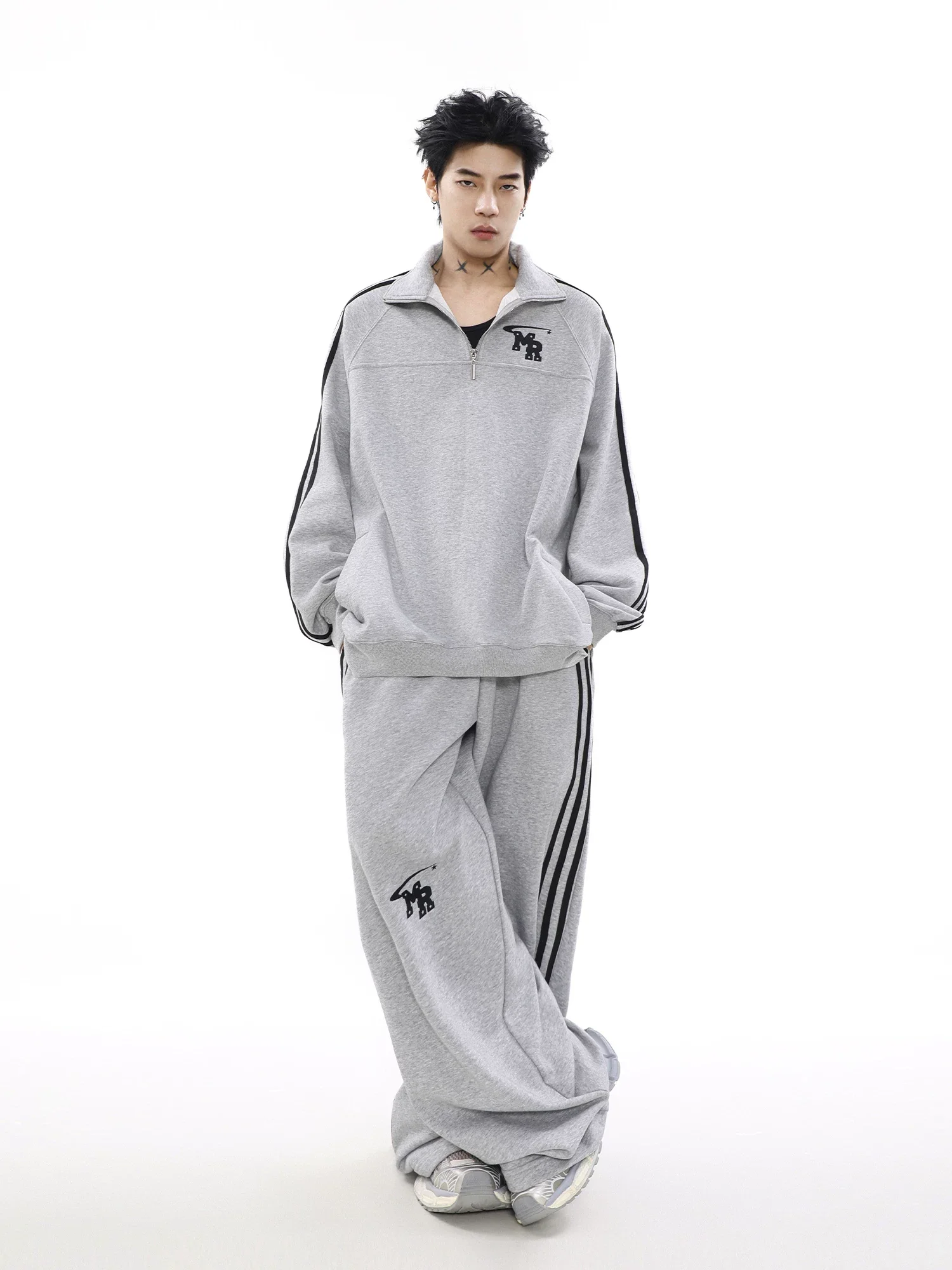 Half Zip Stand Collar Sweatshirt - Image 3