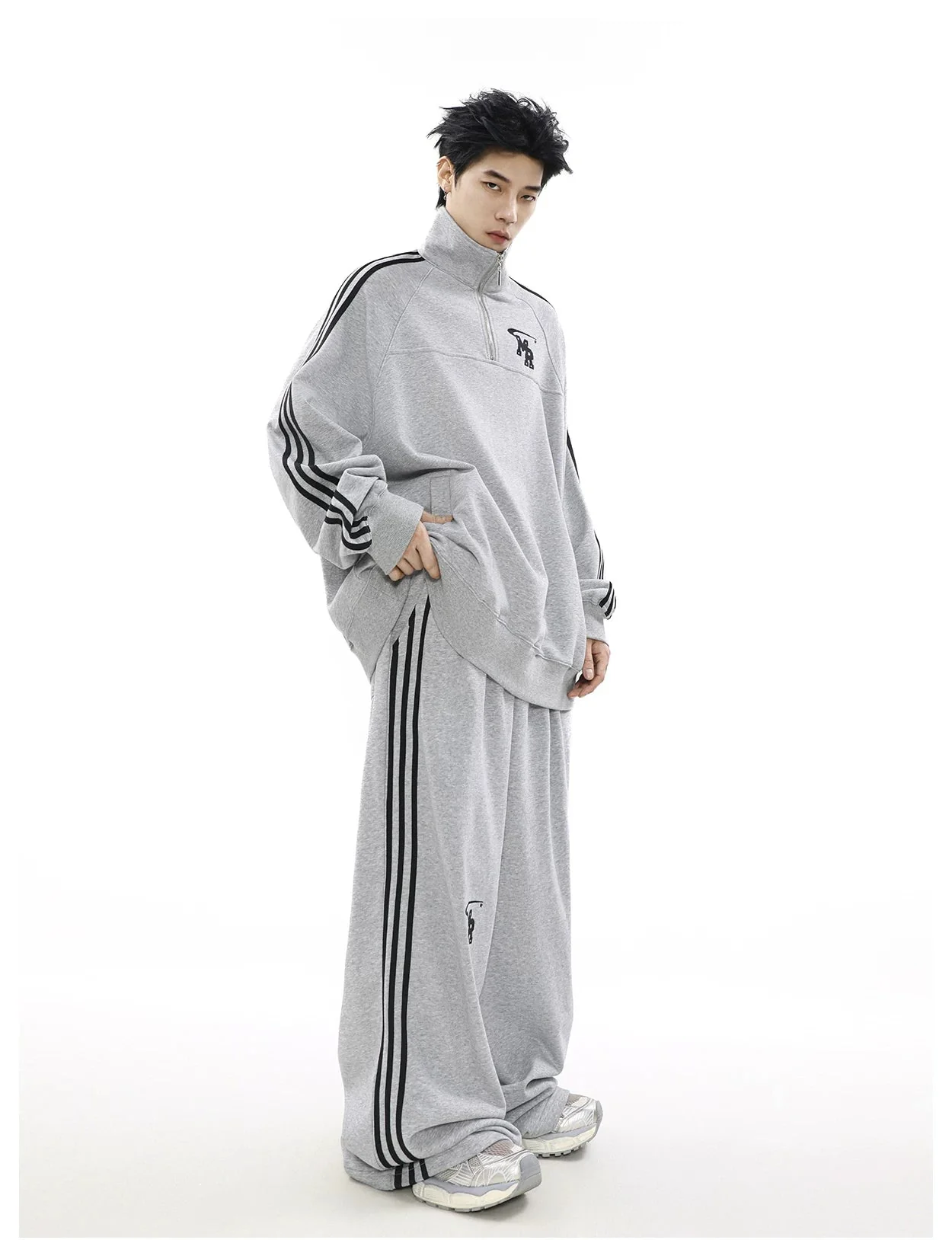 Half Zip Stand Collar Sweatshirt - Image 5