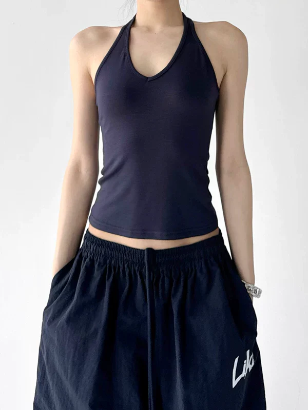 Halter Neck Slim Fit Tank Top - Image 3