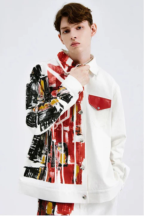 Hand-Painted Abstract Jacket - Image 4
