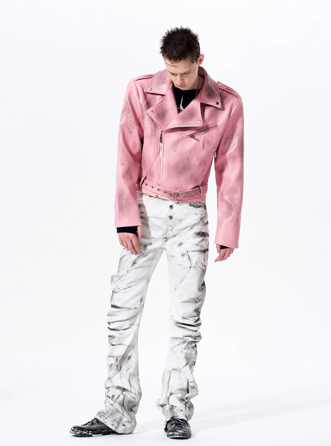 Hand-Painted Leather Motorcycle Jacket - Image 10