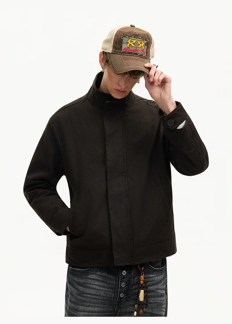 Harrington Stand Collar Work Jacket - Image 7