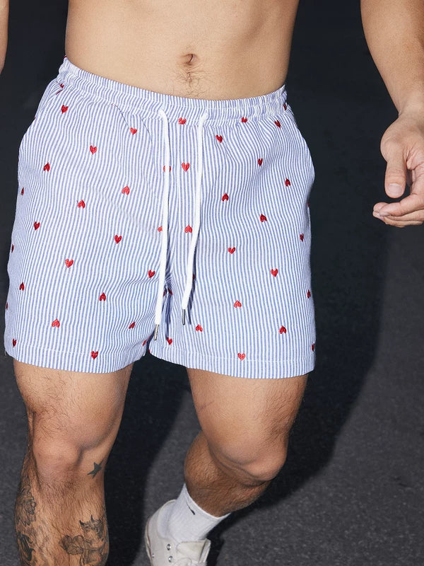 Heart Embroidered Striped Shirt and Shorts - Image 5