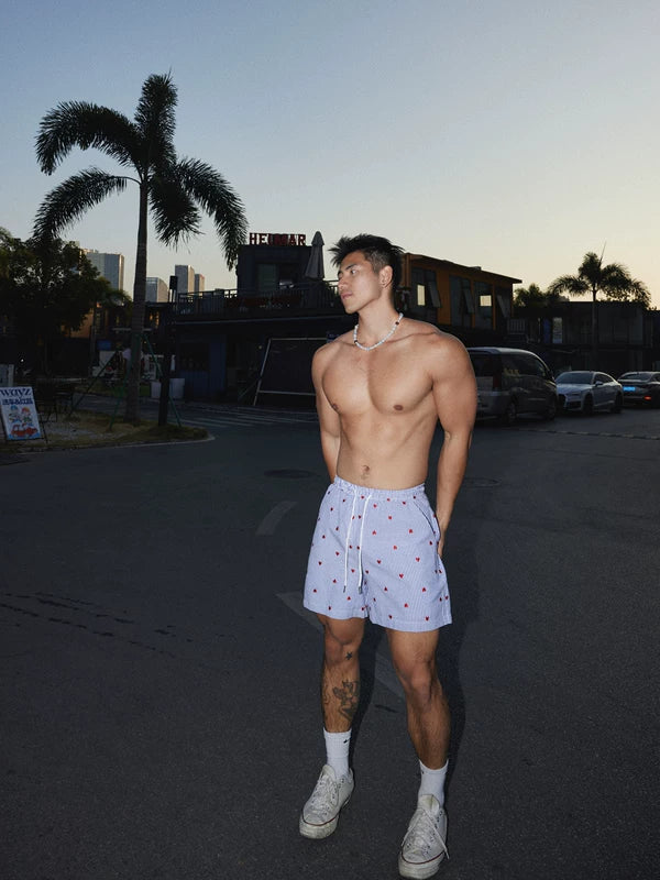 Heart Embroidered Striped Shirt and Shorts - Image 6